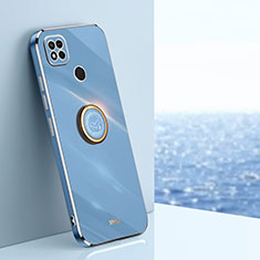 Xiaomi Redmi 9C NFC用極薄ソフトケース シリコンケース 耐衝撃 全面保護 アンド指輪 マグネット式 バンパー XL1 Xiaomi ネイビー