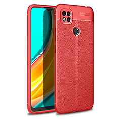 Xiaomi Redmi 9C NFC用シリコンケース ソフトタッチラバー レザー柄 カバー WL1 Xiaomi レッド