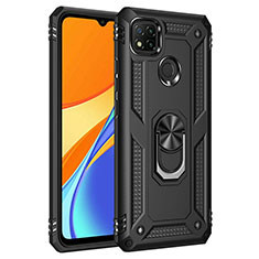 Xiaomi Redmi 9C NFC用ハイブリットバンパーケース プラスチック アンド指輪 マグネット式 MQ3 Xiaomi ブラック