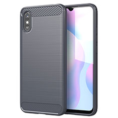 Xiaomi Redmi 9i用シリコンケース ソフトタッチラバー ライン カバー Xiaomi グレー