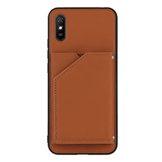 Xiaomi Redmi 9i用ケース 高級感 手触り良いレザー柄 Y01B Xiaomi ブラウン