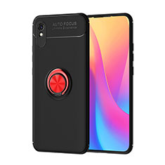 Xiaomi Redmi 9i用極薄ソフトケース シリコンケース 耐衝撃 全面保護 アンド指輪 マグネット式 バンパー SD1 Xiaomi レッド・ブラック