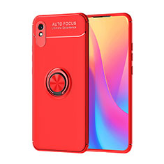 Xiaomi Redmi 9i用極薄ソフトケース シリコンケース 耐衝撃 全面保護 アンド指輪 マグネット式 バンパー SD1 Xiaomi レッド