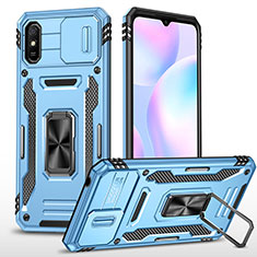 Xiaomi Redmi 9i用ハイブリットバンパーケース プラスチック アンド指輪 マグネット式 MQ4 Xiaomi ブルー