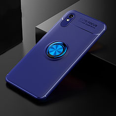 Xiaomi Redmi 9i用極薄ソフトケース シリコンケース 耐衝撃 全面保護 アンド指輪 マグネット式 バンパー SD2 Xiaomi ネイビー