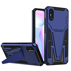 Xiaomi Redmi 9i用ハイブリットバンパーケース スタンド プラスチック 兼シリコーン カバー MQ1 Xiaomi ネイビー