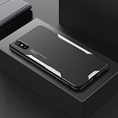 Xiaomi Redmi 9i用ケース 高級感 手触り良い アルミメタル 製の金属製 兼シリコン カバー Xiaomi シルバー