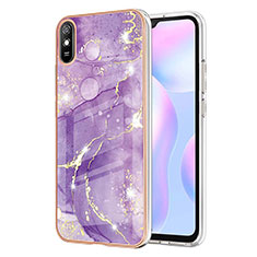 Xiaomi Redmi 9i用シリコンケース ソフトタッチラバー バタフライ パターン カバー Y05B Xiaomi パープル