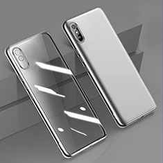 Xiaomi Redmi 9i用極薄ソフトケース シリコンケース 耐衝撃 全面保護 クリア透明 H01 Xiaomi シルバー