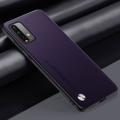 Xiaomi Redmi 9T 4G用ケース 高級感 手触り良いレザー柄 S01 Xiaomi パープル