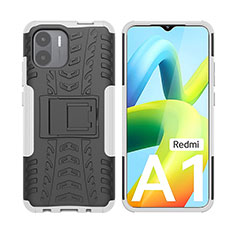 Xiaomi Redmi A2用ハイブリットバンパーケース スタンド プラスチック 兼シリコーン カバー JX2 Xiaomi シルバー