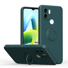 Xiaomi Redmi A2用極薄ソフトケース シリコンケース 耐衝撃 全面保護 アンド指輪 マグネット式 バンパー QW1 Xiaomi モスグリー