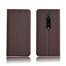 Xiaomi Redmi K20用手帳型 布 スタンド H01 Xiaomi ブラウン