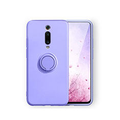 Xiaomi Redmi K20用極薄ソフトケース シリコンケース 耐衝撃 全面保護 アンド指輪 マグネット式 バンパー T07 Xiaomi パープル