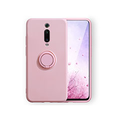 Xiaomi Redmi K20 Pro用極薄ソフトケース シリコンケース 耐衝撃 全面保護 アンド指輪 マグネット式 バンパー T07 Xiaomi ピンク