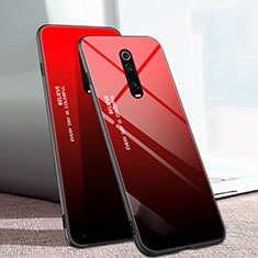 Xiaomi Redmi K20 Pro用ハイブリットバンパーケース プラスチック 鏡面 虹 グラデーション 勾配色 カバー H01 Xiaomi レッド