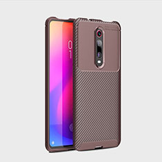 Xiaomi Redmi K20 Pro用シリコンケース ソフトタッチラバー ツイル カバー Xiaomi ブラウン