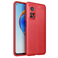 Xiaomi Redmi K30S 5G用シリコンケース ソフトタッチラバー レザー柄 カバー Xiaomi レッド