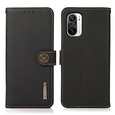 Xiaomi Redmi K40 5G用手帳型 レザーケース スタンド カバー B02H Xiaomi ブラック