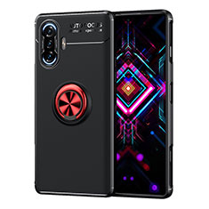 Xiaomi Redmi K40 Gaming 5G用極薄ソフトケース シリコンケース 耐衝撃 全面保護 アンド指輪 マグネット式 バンパー SD1 Xiaomi レッド・ブラック