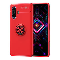 Xiaomi Redmi K40 Gaming 5G用極薄ソフトケース シリコンケース 耐衝撃 全面保護 アンド指輪 マグネット式 バンパー SD1 Xiaomi レッド