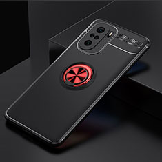 Xiaomi Redmi K40 Pro 5G用極薄ソフトケース シリコンケース 耐衝撃 全面保護 アンド指輪 マグネット式 バンパー SD2 Xiaomi レッド・ブラック