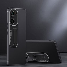 Xiaomi Redmi K40 Pro 5G用ハイブリットバンパーケース スタンド プラスチック 兼シリコーン カバー JB1 Xiaomi ブラック