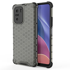 Xiaomi Redmi K40 Pro+ Plus 5G用360度 フルカバー ハイブリットバンパーケース クリア透明 プラスチック カバー AM1 Xiaomi ブラック