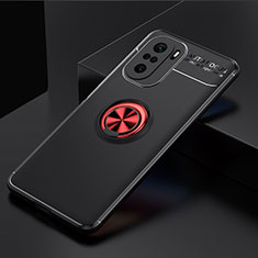 Xiaomi Redmi K40 Pro+ Plus 5G用極薄ソフトケース シリコンケース 耐衝撃 全面保護 アンド指輪 マグネット式 バンパー SD2 Xiaomi レッド・ブラック