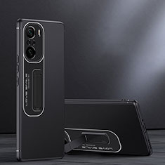 Xiaomi Redmi K40 Pro+ Plus 5G用ハイブリットバンパーケース スタンド プラスチック 兼シリコーン カバー JB1 Xiaomi ブラック