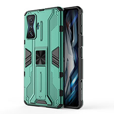 Xiaomi Redmi K50 Gaming 5G用ハイブリットバンパーケース スタンド プラスチック 兼シリコーン カバー マグネット式 KC1 Xiaomi グリーン