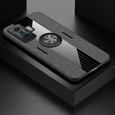 Xiaomi Redmi K50 Gaming 5G用極薄ソフトケース シリコンケース 耐衝撃 全面保護 アンド指輪 マグネット式 バンパー X01L Xiaomi グレー