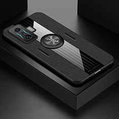 Xiaomi Redmi K50 Gaming 5G用極薄ソフトケース シリコンケース 耐衝撃 全面保護 アンド指輪 マグネット式 バンパー X01L Xiaomi ブラック