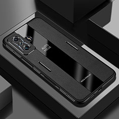 Xiaomi Redmi K50 Gaming 5G用シリコンケース ソフトタッチラバー レザー柄 カバー PB2 Xiaomi ブラック