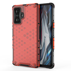 Xiaomi Redmi K50 Gaming AMG F1 5G用360度 フルカバー ハイブリットバンパーケース クリア透明 プラスチック カバー AM1 Xiaomi レッド