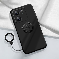 Xiaomi Redmi K60 Ultra 5G用極薄ソフトケース シリコンケース 耐衝撃 全面保護 アンド指輪 マグネット式 バンパー S01 Xiaomi ブラック