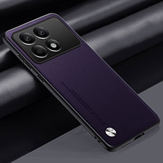 Xiaomi Redmi K70 5G用ケース 高級感 手触り良いレザー柄 S02 Xiaomi パープル