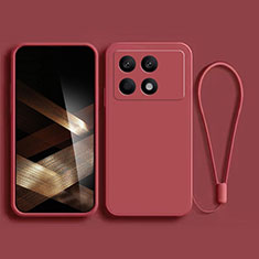 Xiaomi Redmi K70 Pro 5G用360度 フルカバー極薄ソフトケース シリコンケース 耐衝撃 全面保護 バンパー Xiaomi レッド