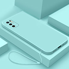 Xiaomi Redmi Note 10 5G用360度 フルカバー極薄ソフトケース シリコンケース 耐衝撃 全面保護 バンパー YK6 Xiaomi シアン