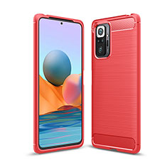 Xiaomi Redmi Note 10 Pro 4G用シリコンケース ソフトタッチラバー ライン カバー Xiaomi レッド