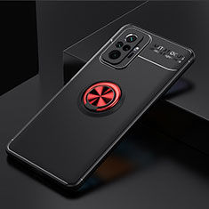 Xiaomi Redmi Note 10 Pro Max用極薄ソフトケース シリコンケース 耐衝撃 全面保護 アンド指輪 マグネット式 バンパー SD2 Xiaomi レッド・ブラック