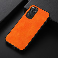 Xiaomi Redmi Note 11 4G (2022)用ケース 高級感 手触り良いレザー柄 B06H Xiaomi オレンジ