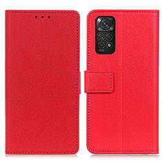 Xiaomi Redmi Note 11 4G (2022)用手帳型 レザーケース スタンド カバー M08L Xiaomi レッド