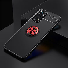 Xiaomi Redmi Note 11 4G (2022)用極薄ソフトケース シリコンケース 耐衝撃 全面保護 アンド指輪 マグネット式 バンパー SD1 Xiaomi レッド・ブラック