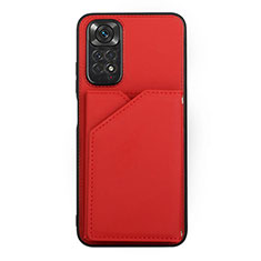 Xiaomi Redmi Note 11 4G (2022)用ケース 高級感 手触り良いレザー柄 Y01B Xiaomi レッド