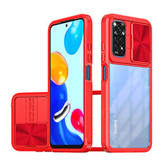 Xiaomi Redmi Note 11 4G (2022)用360度 フルカバー ハイブリットバンパーケース クリア透明 プラスチック カバー QW1 Xiaomi レッド