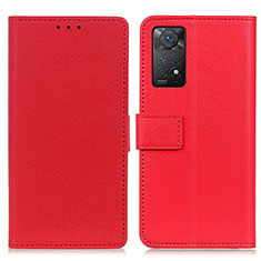 Xiaomi Redmi Note 11 Pro 4G用手帳型 レザーケース スタンド カバー M08L Xiaomi レッド