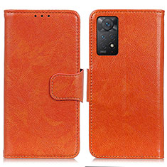 Xiaomi Redmi Note 11 Pro 4G用手帳型 レザーケース スタンド カバー N05P Xiaomi オレンジ