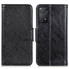 Xiaomi Redmi Note 11 Pro 4G用手帳型 レザーケース スタンド カバー N05P Xiaomi ブラック