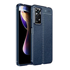 Xiaomi Redmi Note 11 Pro 4G用シリコンケース ソフトタッチラバー レザー柄 カバー Xiaomi ネイビー